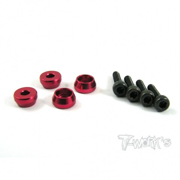 Ʈڸ,2MM Hex Socket Washer For Switch ( Red )4pcs. (#TA-057R)