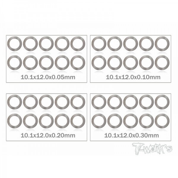 Ʈڸ,10x12x0.05,0.1,0.2,0.3mm Shim Washer Set each 10pcs. (#TA-095-10)